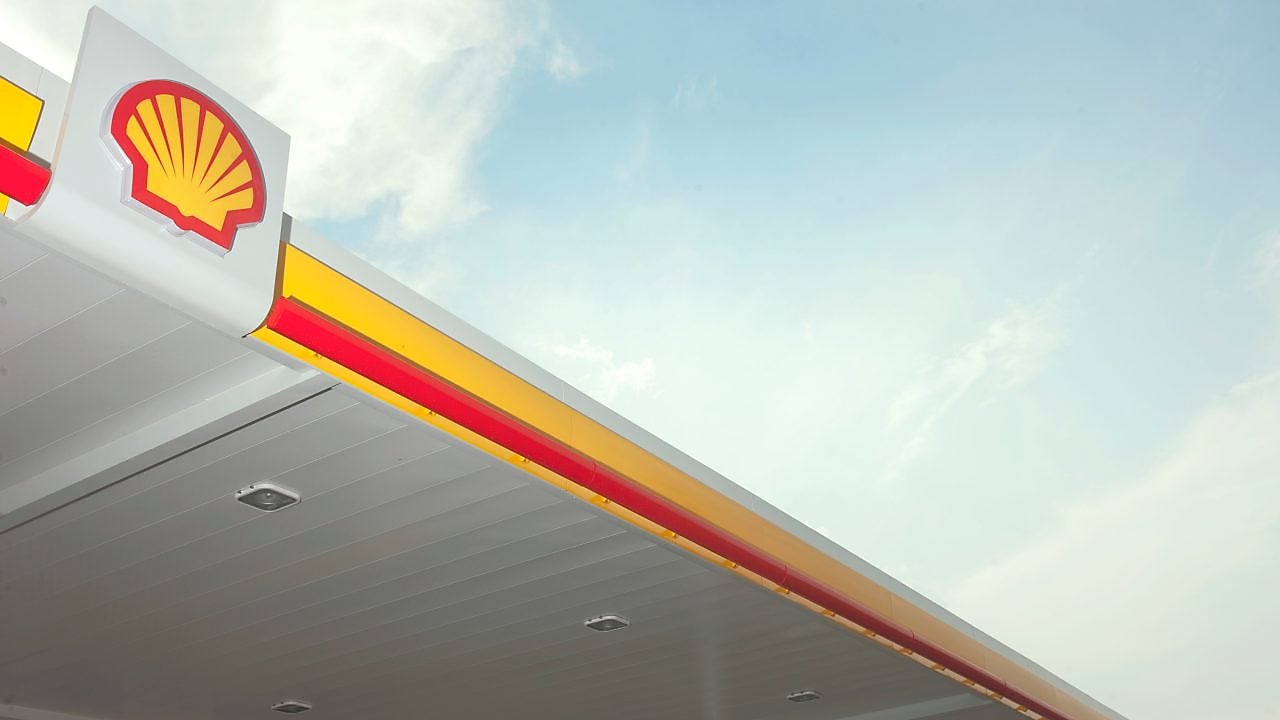 Emblème du pétoncle Shell sur une station-service