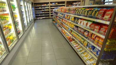 Interieur d'un Shop Select Shell aux rayons bien remplis