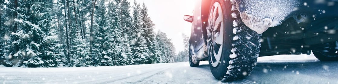 Car standing in snow