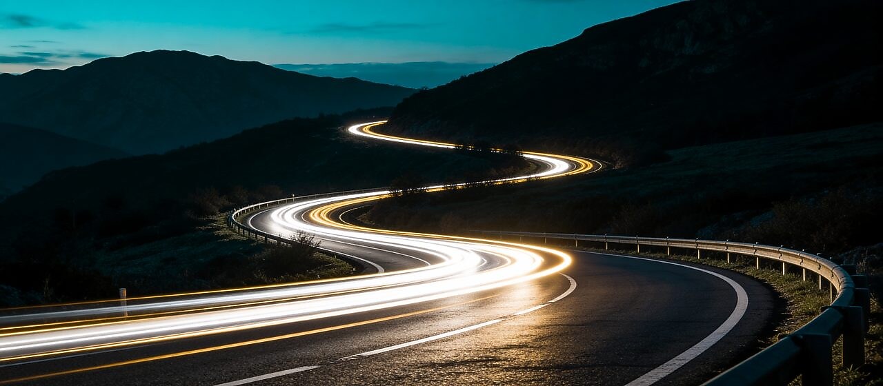 Traînées lumineuses de voitures